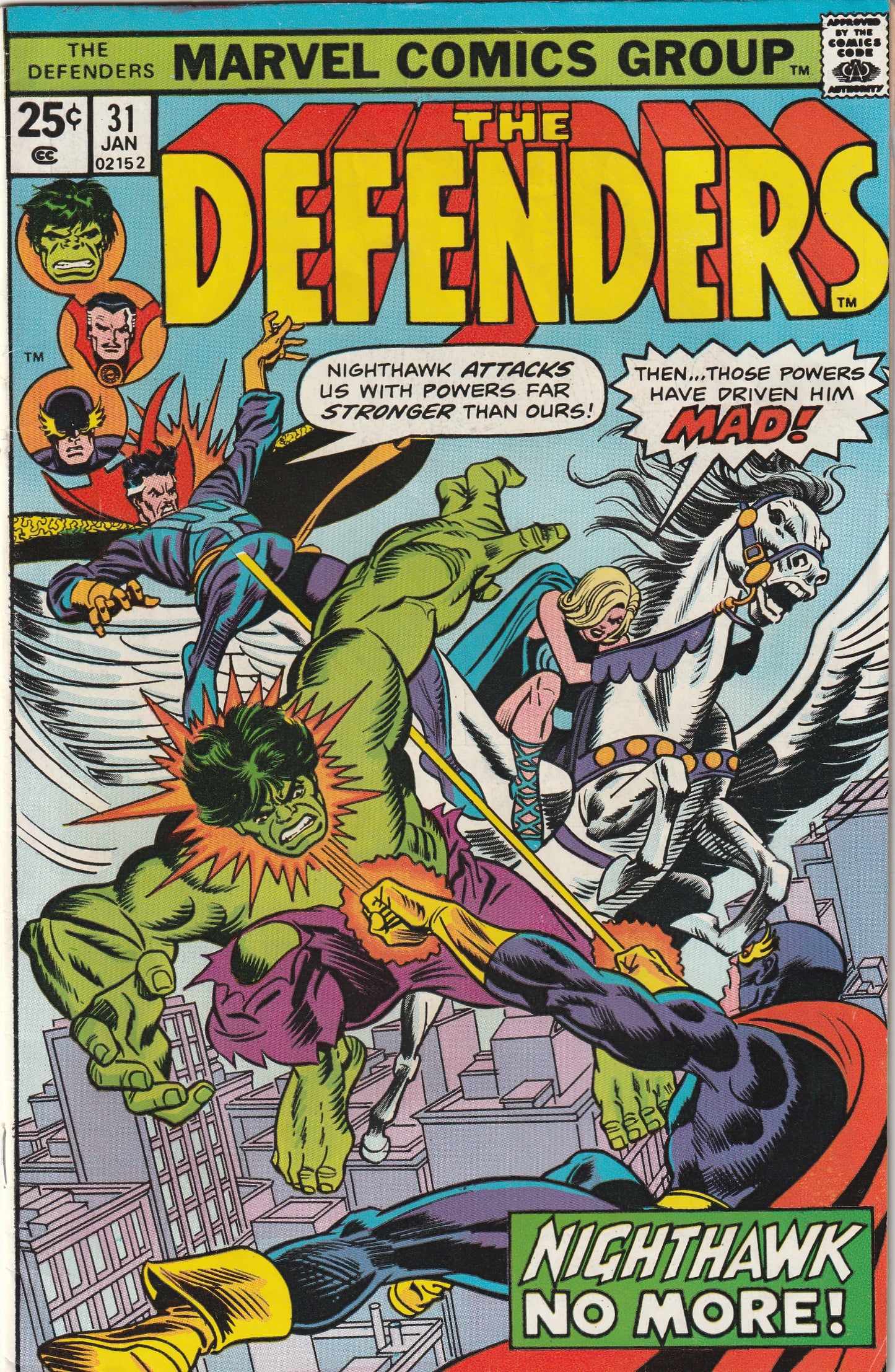 Defenders #31 (1976) - Headman appearance, Chondu Possesses Nighthawk