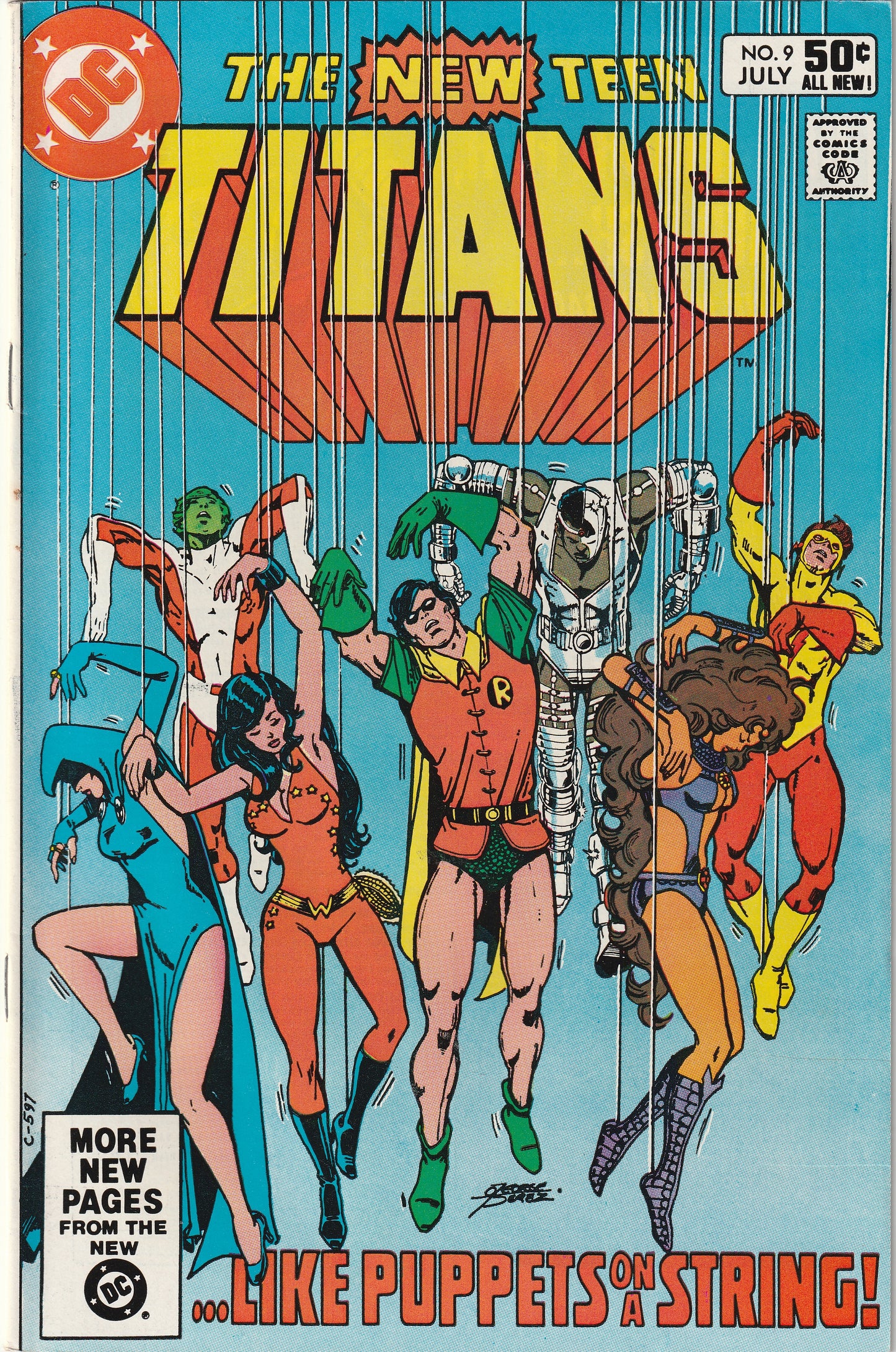 New Teen Titans #9 (1981) - George Perez cover, Minor Appearance of Deathstroke last page