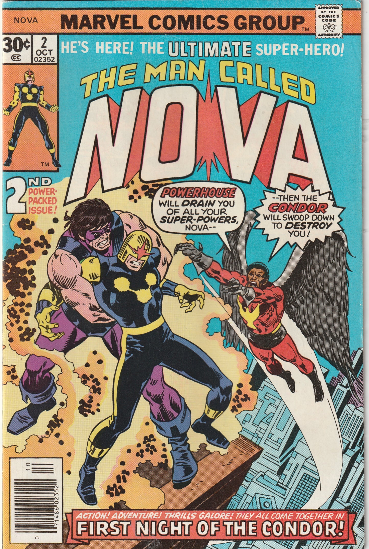 Nova #2 (1976) - 1st Appearance of Condor, 1st Appearance of Powerhouse (Rieg Davan)