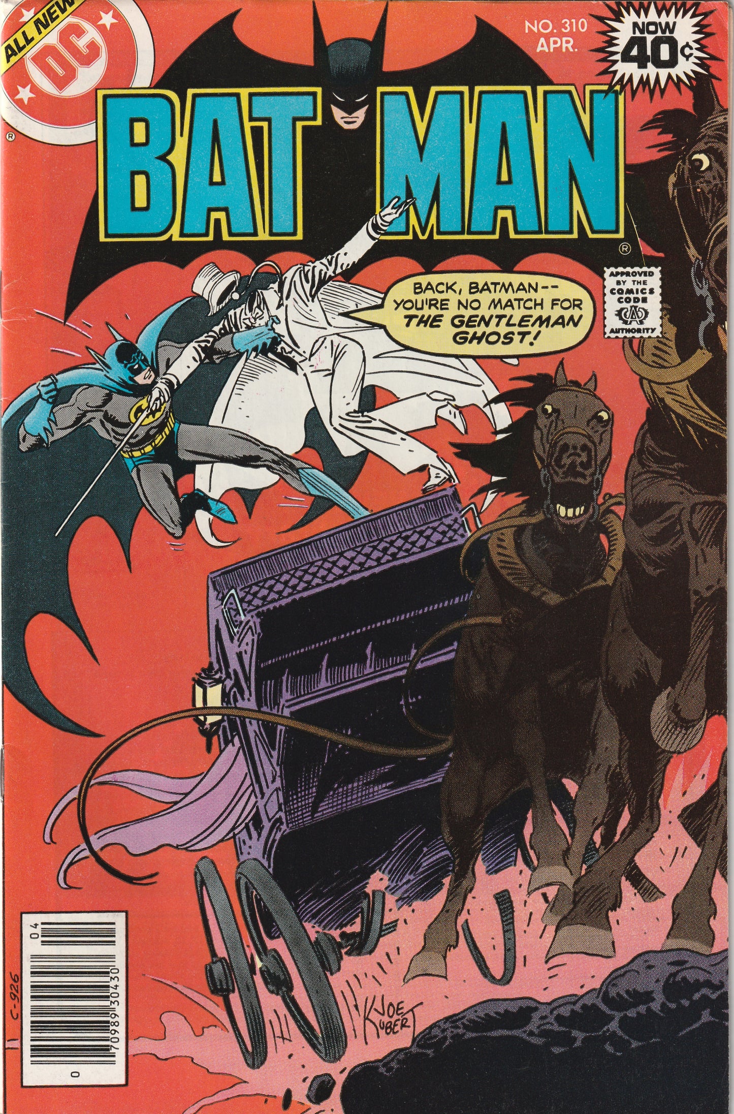 Batman #310 (1979) - 1st Modern Appearance The Gentleman Ghost