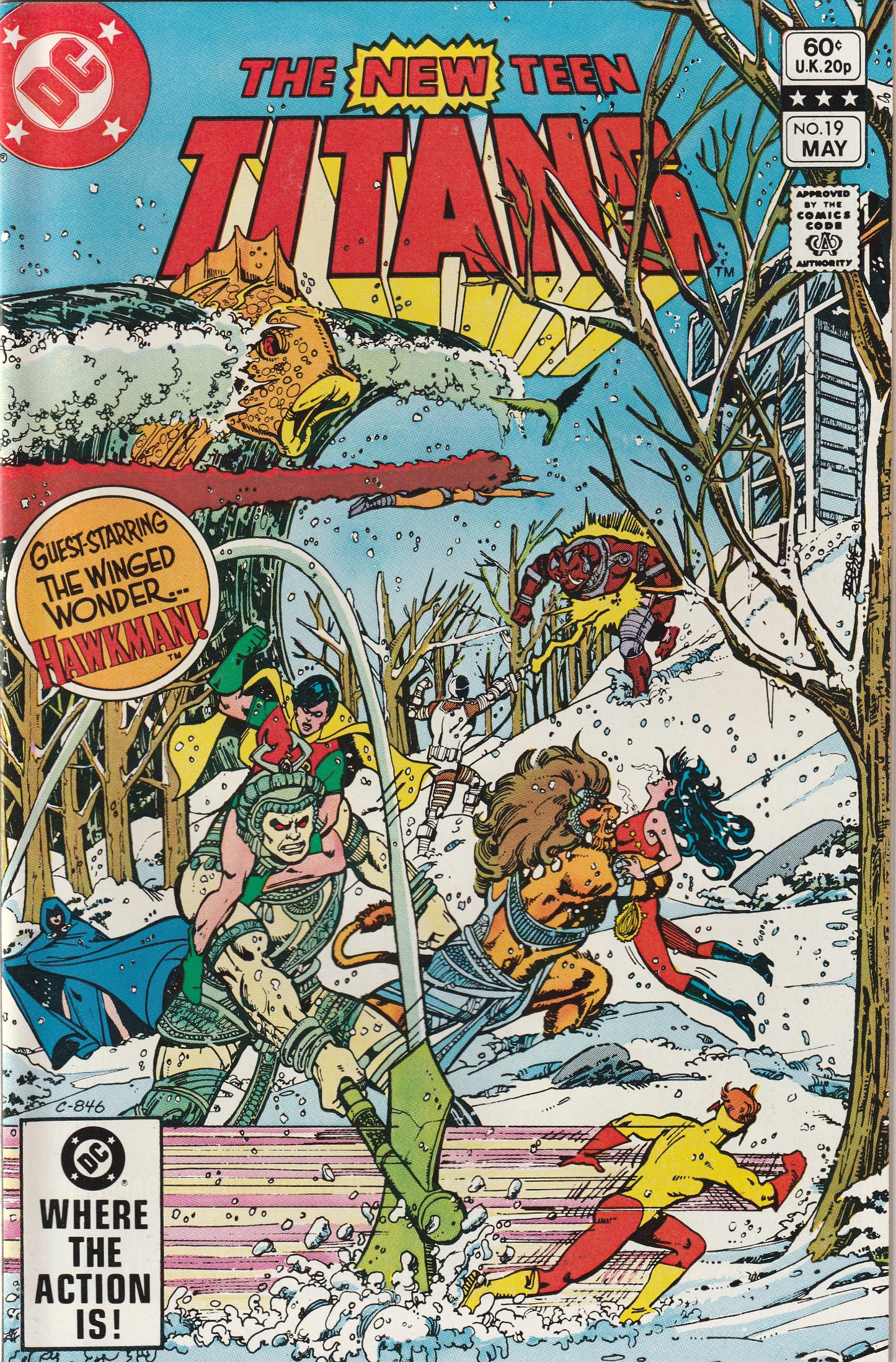 New Teen Titans #19 (1982) - Hawkman teams-up